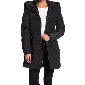 Cole Haan Black Shawl Hooded Down Coat Size Large